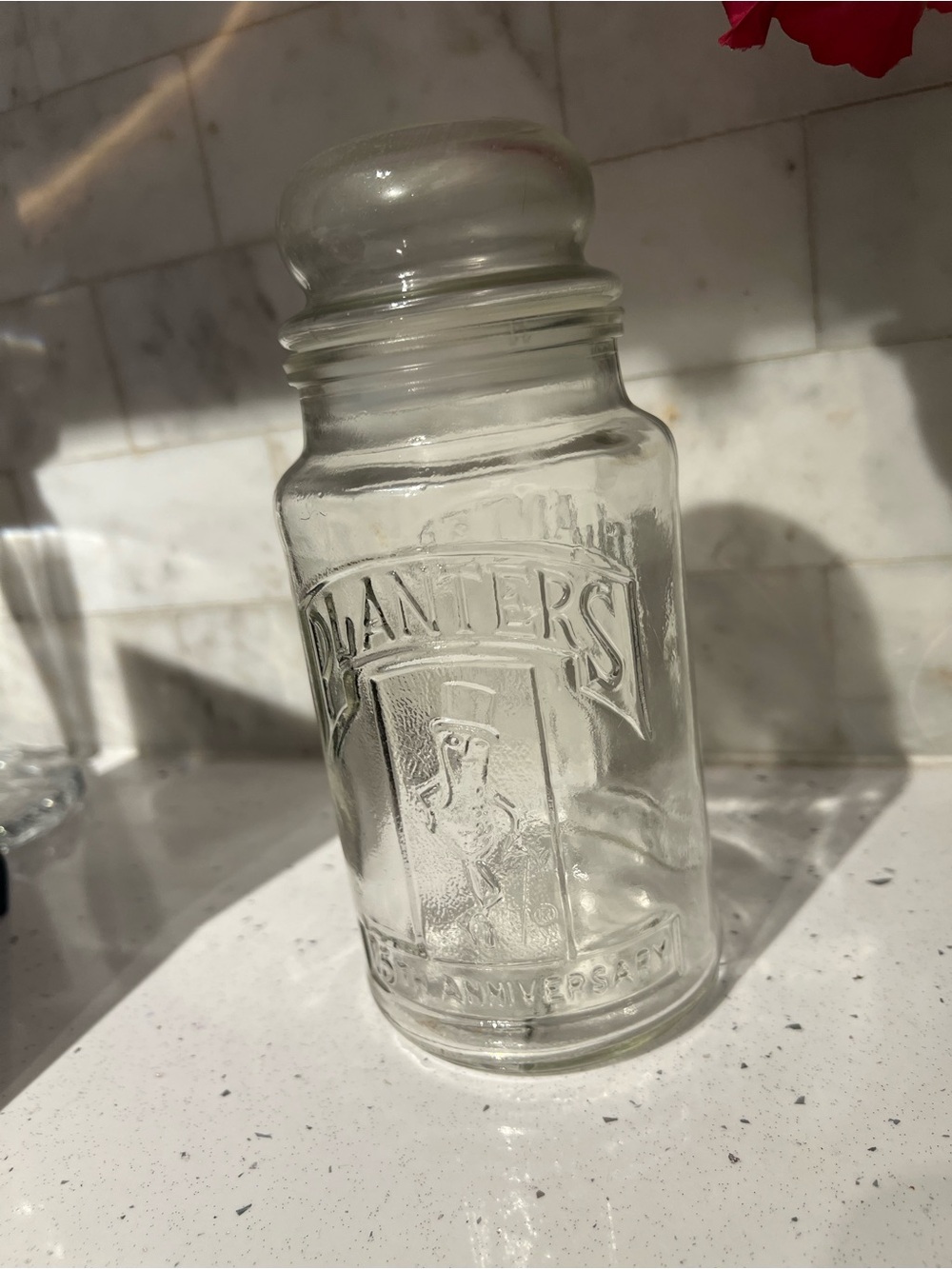 Clear Glass Peanut Jar - Clear Glass Storage Canister